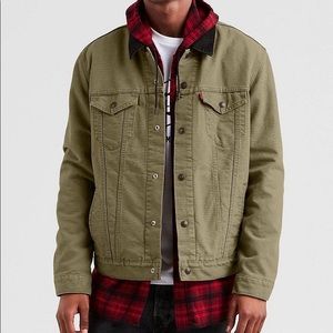 Levi’s Green Canvas Lined Trucker Jacket